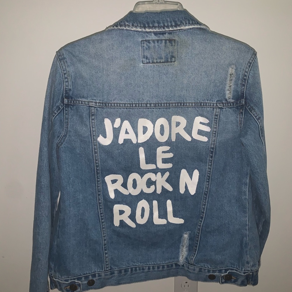 Graphic jean jacket